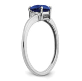 Sterling Silver Rhodium-plated Created Sapphire and Diamond Ring